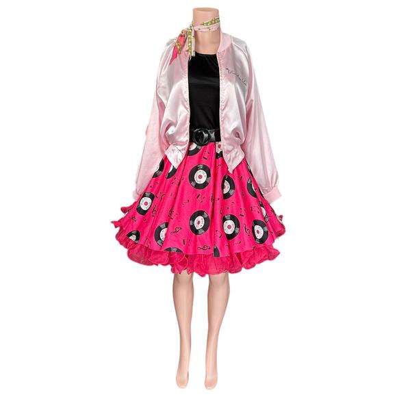 50s Rock 'n' Roll Costume Pink Adult